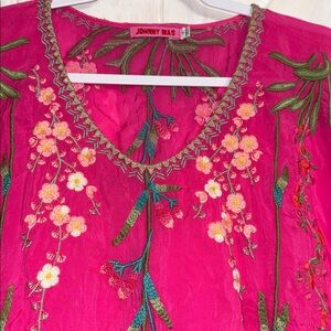 Johnny Was 3/4 sleeve Gia cotton candy pink Large